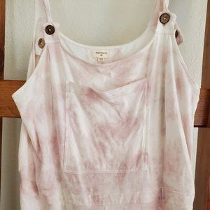 World Market free size pink and white tie dye jumpsuit